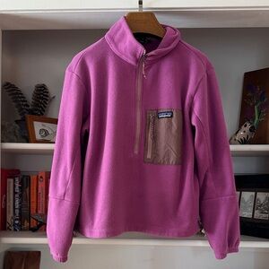 Patagonia Microdini Half-Zip Pullover Fleece (Pink) with Pocket - Size Small
